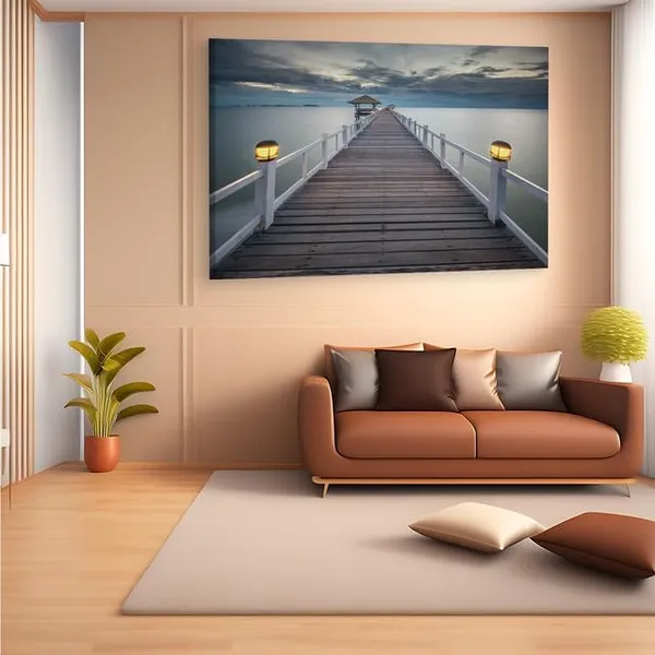 Multicolor_Port_Bay_Wooden_Bridge_Sunset,_Wooden_Framed_Canvas_Paintings_|_For_Home_Decor_|_Bedroom,_Living_Room,Wall_Decoration_|_Wall_Art_Painting,_Ct0674,_Size_16_X_24_In
