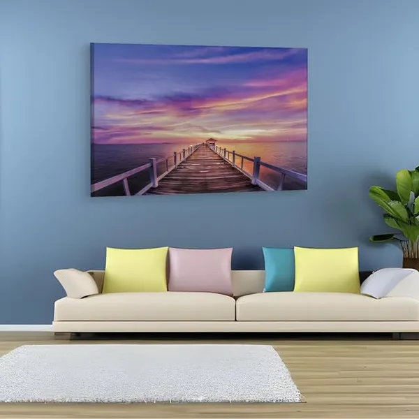 Multicolor_Wooden_Bridge_Under_Purple_Sky_Wrapped,_Wooden_Framed_Canvas_Paintings_|_For_Home_Decor_|_Bedroom,_Living_Room,Wall_Decoration_|_Wall_Art_Painting,_Ct0676,_Size_16_X_24_In