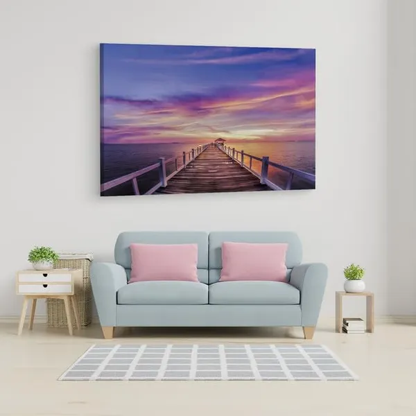 Multicolor_Wooden_Bridge_Under_Purple_Sky_Wrapped,_Wooden_Framed_Canvas_Paintings_|_For_Home_Decor_|_Bedroom,_Living_Room,Wall_Decoration_|_Wall_Art_Painting,_Ct0676,_Size_16_X_24_In