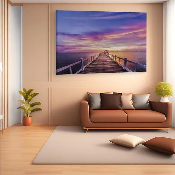 Multicolor_Wooden_Bridge_Under_Purple_Sky_Wrapped,_Wooden_Framed_Canvas_Paintings_|_For_Home_Decor_|_Bedroom,_Living_Room,Wall_Decoration_|_Wall_Art_Painting,_Ct0676,_Size_16_X_24_In