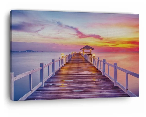 Multicolor_Wedding_Photography_Backdrops_Seaside_Bridge,_Wooden_Framed_Canvas_Paintings_|_For_Home_Decor_|_Bedroom,_Living_Room,Wall_Decoration_|_Wall_Art_Painting,_Ct0677,_Size_16_X_24_In