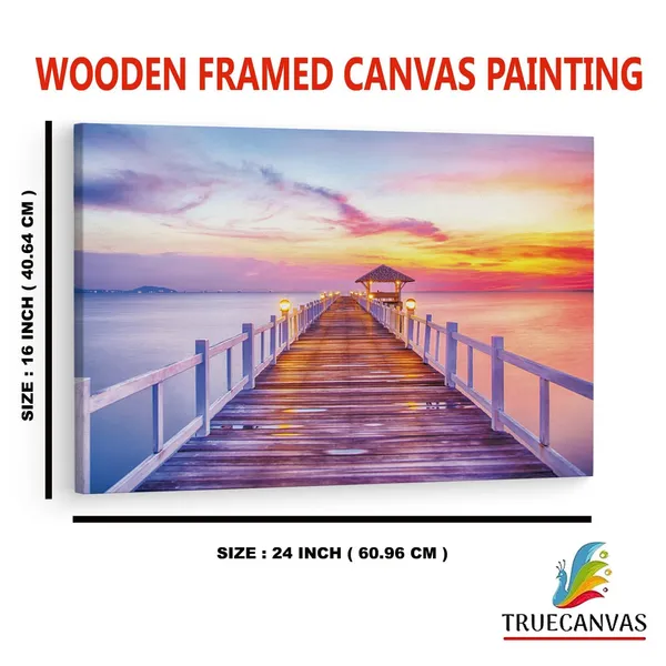 Multicolor_Wedding_Photography_Backdrops_Seaside_Bridge,_Wooden_Framed_Canvas_Paintings_|_For_Home_Decor_|_Bedroom,_Living_Room,Wall_Decoration_|_Wall_Art_Painting,_Ct0677,_Size_16_X_24_In