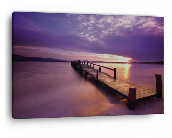 Multicolor_Sunset_Lake_Boardwalk,_Wooden_Framed_Canvas_Paintings_|_For_Home_Decor_|_Bedroom,_Living_Room,Wall_Decoration_|_Wall_Art_Painting,_Ct0679,_Size_16_X_24_In