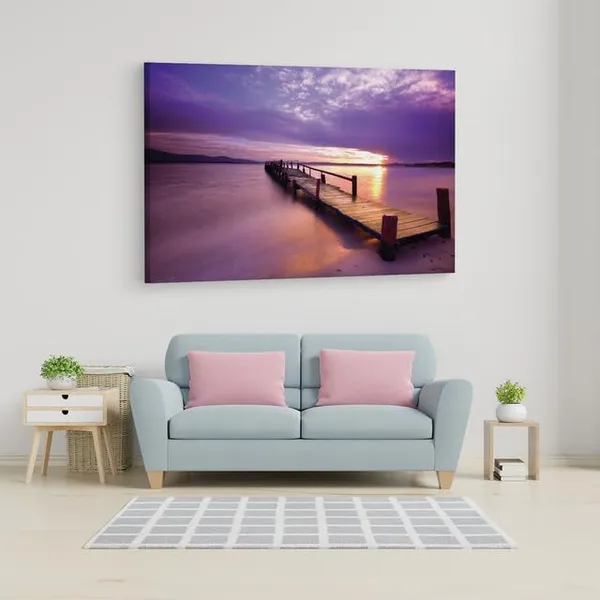 Multicolor_Sunset_Lake_Boardwalk,_Wooden_Framed_Canvas_Paintings_|_For_Home_Decor_|_Bedroom,_Living_Room,Wall_Decoration_|_Wall_Art_Painting,_Ct0679,_Size_16_X_24_In