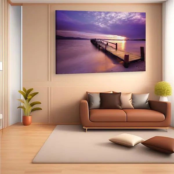 Multicolor_Sunset_Lake_Boardwalk,_Wooden_Framed_Canvas_Paintings_|_For_Home_Decor_|_Bedroom,_Living_Room,Wall_Decoration_|_Wall_Art_Painting,_Ct0679,_Size_16_X_24_In