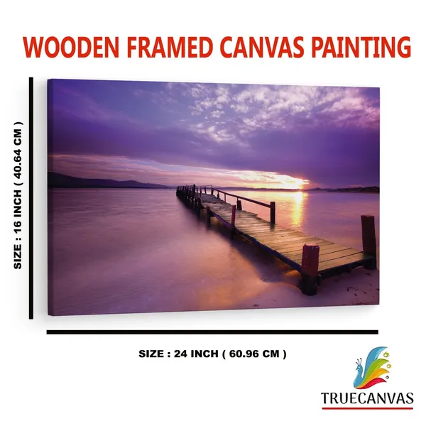 Multicolor_Sunset_Lake_Boardwalk,_Wooden_Framed_Canvas_Paintings_|_For_Home_Decor_|_Bedroom,_Living_Room,Wall_Decoration_|_Wall_Art_Painting,_Ct0679,_Size_16_X_24_In