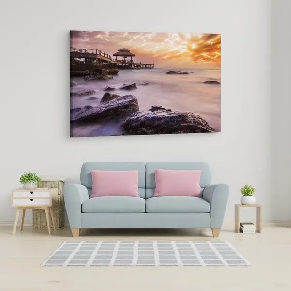 Multicolor_Obraz_Mlha_Nad_Mo?Em,_Wooden_Framed_Canvas_Paintings_|_For_Home_Decor_|_Bedroom,_Living_Room,Wall_Decoration_|_Wall_Art_Painting,_Ct0680,_Size_16_X_24_In