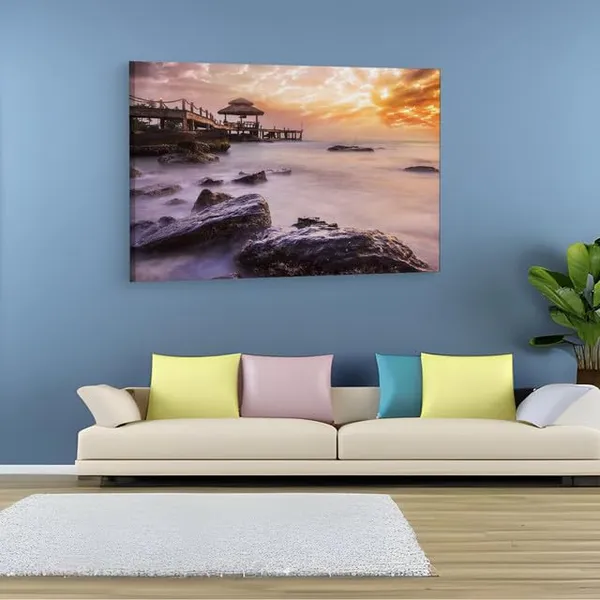 Multicolor_Obraz_Mlha_Nad_Mo?Em,_Wooden_Framed_Canvas_Paintings_|_For_Home_Decor_|_Bedroom,_Living_Room,Wall_Decoration_|_Wall_Art_Painting,_Ct0680,_Size_16_X_24_In