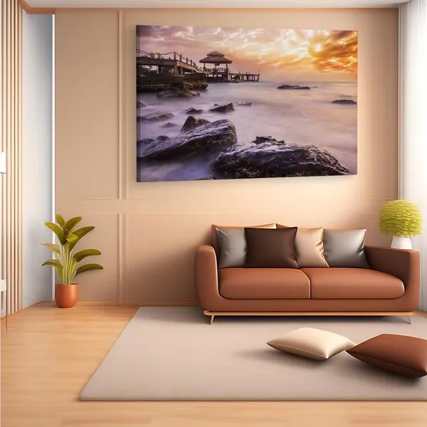 Multicolor_Obraz_Mlha_Nad_Mo?Em,_Wooden_Framed_Canvas_Paintings_|_For_Home_Decor_|_Bedroom,_Living_Room,Wall_Decoration_|_Wall_Art_Painting,_Ct0680,_Size_16_X_24_In