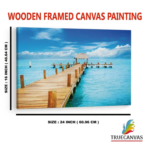 Multicolor_Tropical_Ocean_Pier_Wall_Mural,_Wooden_Framed_Canvas_Paintings_|_For_Home_Decor_|_Bedroom,_Living_Room,Wall_Decoration_|_Wall_Art_Painting,_Ct0685,_Size_16_X_24_In