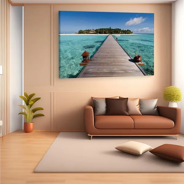 Multicolor_Plyazh_Ostrov,_Wooden_Framed_Canvas_Paintings_|_For_Home_Decor_|_Bedroom,_Living_Room,Wall_Decoration_|_Wall_Art_Painting,_Ct0688,_Size_16_X_24_In