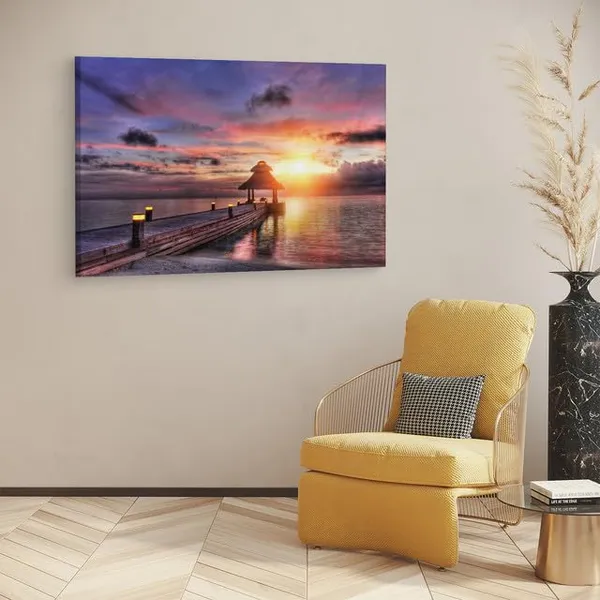 Multicolor_Papermoon_Fototapete_??aldives_Sunset?,_Wooden_Framed_Canvas_Paintings_|_For_Home_Decor_|_Bedroom,_Living_Room,Wall_Decoration_|_Wall_Art_Painting,_Ct0690,_Size_16_X_24_In