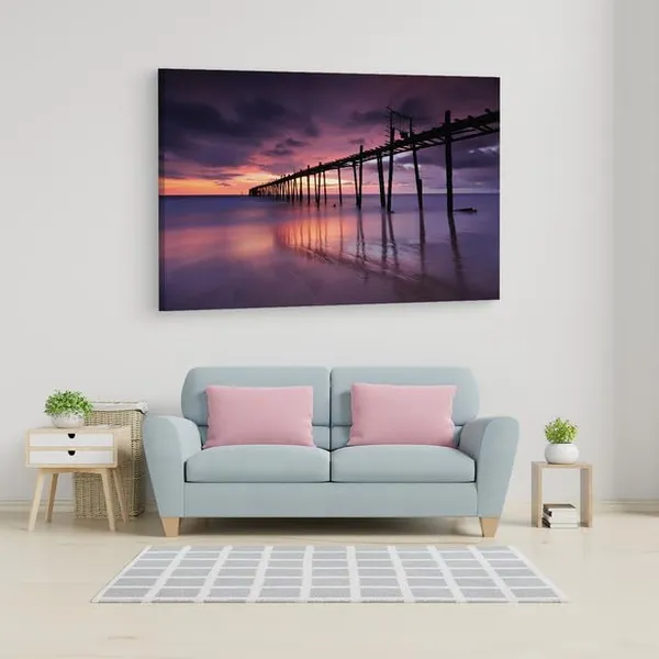 Multicolor_Wall_Mural_Wooden_Pier,_Wooden_Framed_Canvas_Paintings_|_For_Home_Decor_|_Bedroom,_Living_Room,Wall_Decoration_|_Wall_Art_Painting,_Ct0691,_Size_16_X_24_In