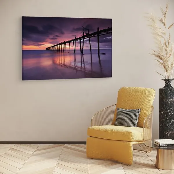 Multicolor_Wall_Mural_Wooden_Pier,_Wooden_Framed_Canvas_Paintings_|_For_Home_Decor_|_Bedroom,_Living_Room,Wall_Decoration_|_Wall_Art_Painting,_Ct0691,_Size_16_X_24_In