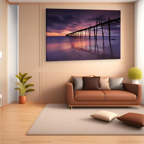 Multicolor_Wall_Mural_Wooden_Pier,_Wooden_Framed_Canvas_Paintings_|_For_Home_Decor_|_Bedroom,_Living_Room,Wall_Decoration_|_Wall_Art_Painting,_Ct0691,_Size_16_X_24_In