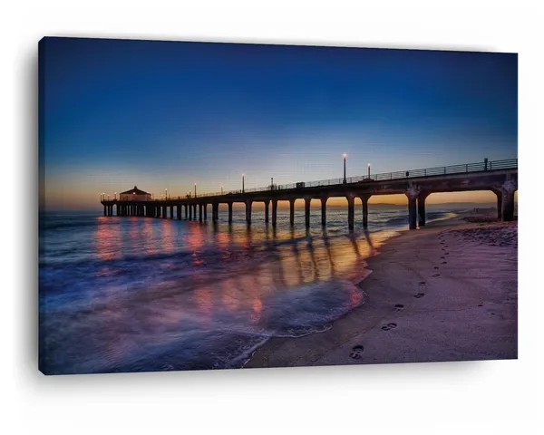 Multicolor_Manhattan_Beach_Bridge,_Wooden_Framed_Canvas_Paintings_|_For_Home_Decor_|_Bedroom,_Living_Room,Wall_Decoration_|_Wall_Art_Painting,_Ct0694,_Size_16_X_24_In