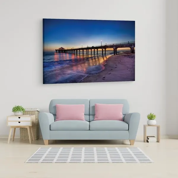 Multicolor_Manhattan_Beach_Bridge,_Wooden_Framed_Canvas_Paintings_|_For_Home_Decor_|_Bedroom,_Living_Room,Wall_Decoration_|_Wall_Art_Painting,_Ct0694,_Size_16_X_24_In