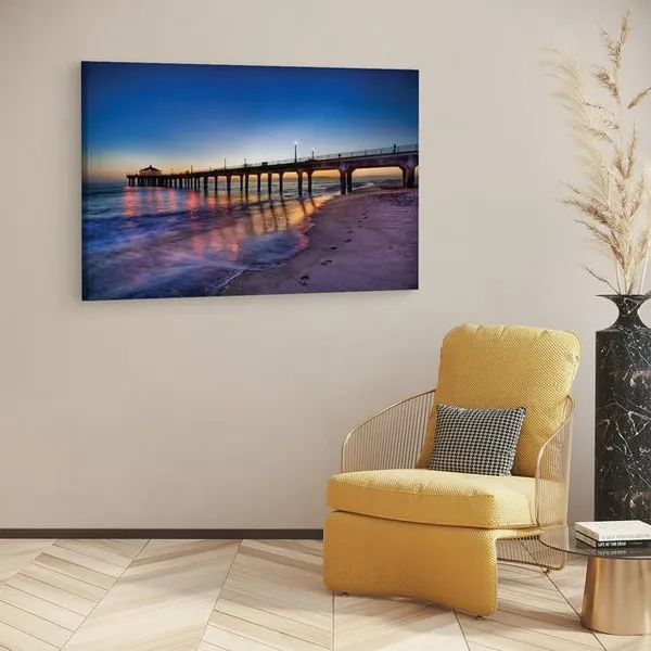 Multicolor_Manhattan_Beach_Bridge,_Wooden_Framed_Canvas_Paintings_|_For_Home_Decor_|_Bedroom,_Living_Room,Wall_Decoration_|_Wall_Art_Painting,_Ct0694,_Size_16_X_24_In