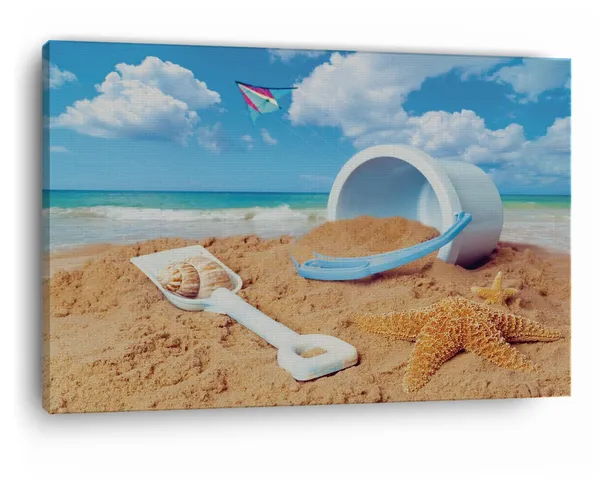 Multicolor_Beach_Scene_Bucket_And_Spade,_Wooden_Framed_Canvas_Paintings_|_For_Home_Decor_|_Bedroom,_Living_Room,Wall_Decoration_|_Wall_Art_Painting,_Ct0699,_Size_16_X_24_In