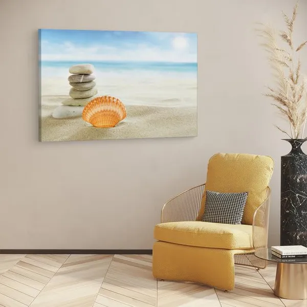 Multicolor_Golden_Sand_Beach_Shell,_Wooden_Framed_Canvas_Paintings_|_For_Home_Decor_|_Bedroom,_Living_Room,Wall_Decoration_|_Wall_Art_Painting,_Ct0700,_Size_16_X_24_In