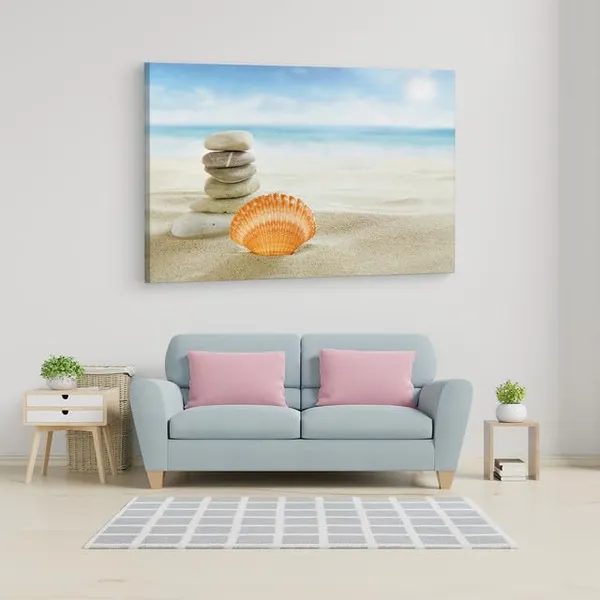 Multicolor_Golden_Sand_Beach_Shell,_Wooden_Framed_Canvas_Paintings_|_For_Home_Decor_|_Bedroom,_Living_Room,Wall_Decoration_|_Wall_Art_Painting,_Ct0700,_Size_16_X_24_In