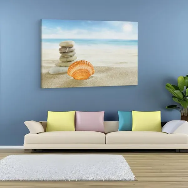 Multicolor_Golden_Sand_Beach_Shell,_Wooden_Framed_Canvas_Paintings_|_For_Home_Decor_|_Bedroom,_Living_Room,Wall_Decoration_|_Wall_Art_Painting,_Ct0700,_Size_16_X_24_In