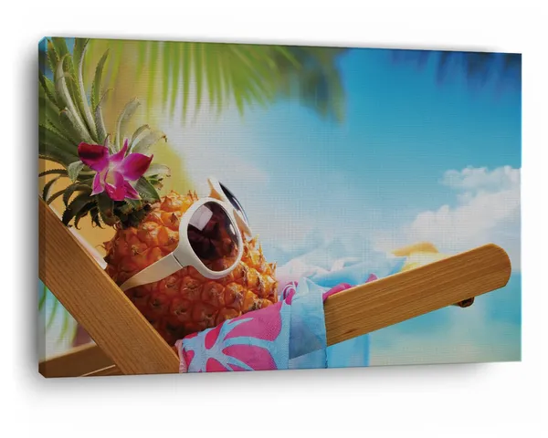 Multicolor_Beach_Party_Starfish_Pineapple_Flowers,_Wooden_Framed_Canvas_Paintings_|_For_Home_Decor_|_Bedroom,_Living_Room,Wall_Decoration_|_Wall_Art_Painting,_Ct0704,_Size_16_X_24_In