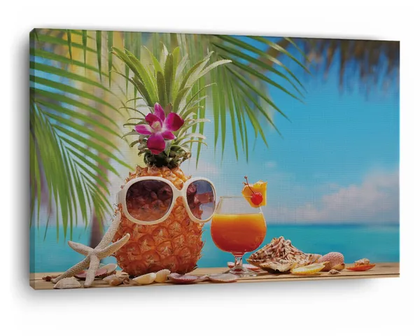 Multicolor_Ms_Ananas_Cup_Cocktail_On_Beach,_Wooden_Framed_Canvas_Paintings_|_For_Home_Decor_|_Bedroom,_Living_Room,Wall_Decoration_|_Wall_Art_Painting,_Ct0705,_Size_16_X_24_In