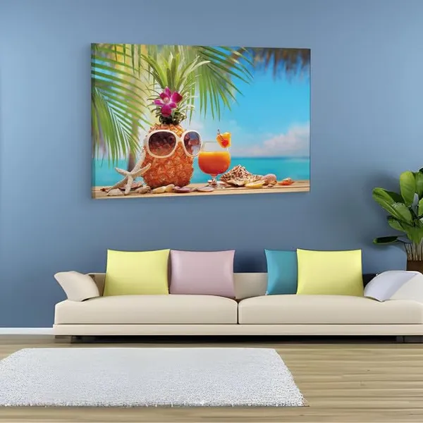 Multicolor_Ms_Ananas_Cup_Cocktail_On_Beach,_Wooden_Framed_Canvas_Paintings_|_For_Home_Decor_|_Bedroom,_Living_Room,Wall_Decoration_|_Wall_Art_Painting,_Ct0705,_Size_16_X_24_In