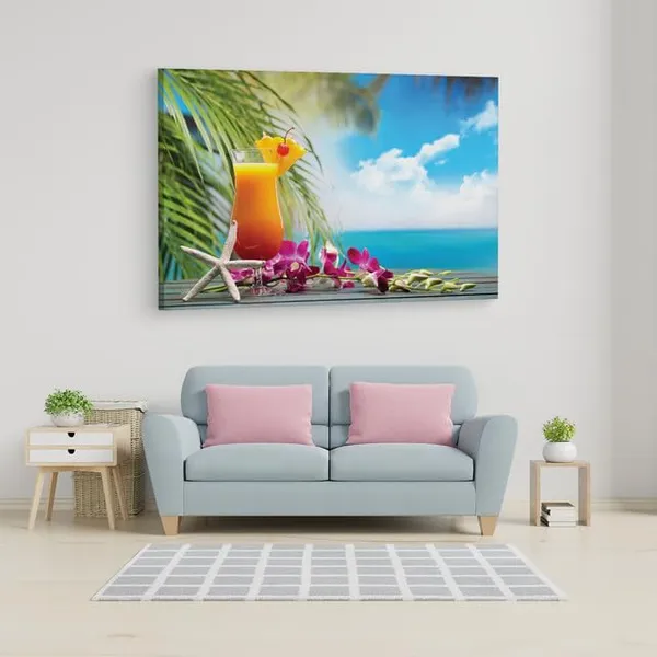 Multicolor_Tropical_Drink,_Sea,_Cocktail,_Wooden_Framed_Canvas_Paintings_|_For_Home_Decor_|_Bedroom,_Living_Room,Wall_Decoration_|_Wall_Art_Painting,_Ct0707,_Size_16_X_24_In