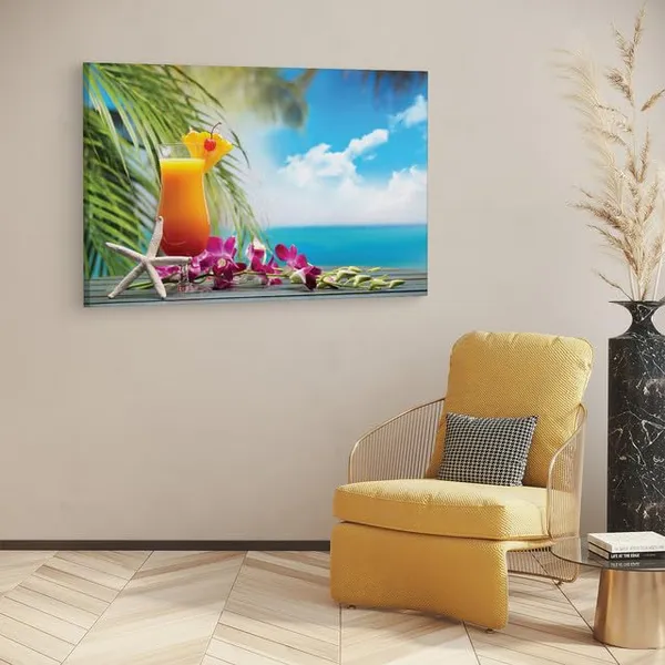 Multicolor_Tropical_Drink,_Sea,_Cocktail,_Wooden_Framed_Canvas_Paintings_|_For_Home_Decor_|_Bedroom,_Living_Room,Wall_Decoration_|_Wall_Art_Painting,_Ct0707,_Size_16_X_24_In