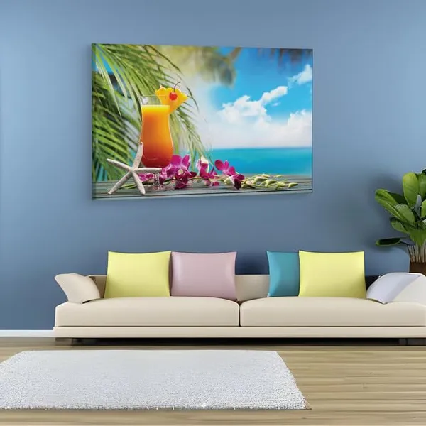 Multicolor_Tropical_Drink,_Sea,_Cocktail,_Wooden_Framed_Canvas_Paintings_|_For_Home_Decor_|_Bedroom,_Living_Room,Wall_Decoration_|_Wall_Art_Painting,_Ct0707,_Size_16_X_24_In