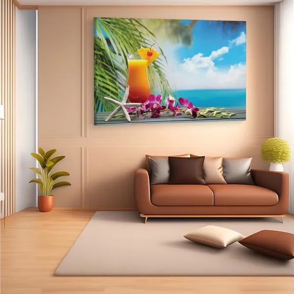 Multicolor_Tropical_Drink,_Sea,_Cocktail,_Wooden_Framed_Canvas_Paintings_|_For_Home_Decor_|_Bedroom,_Living_Room,Wall_Decoration_|_Wall_Art_Painting,_Ct0707,_Size_16_X_24_In