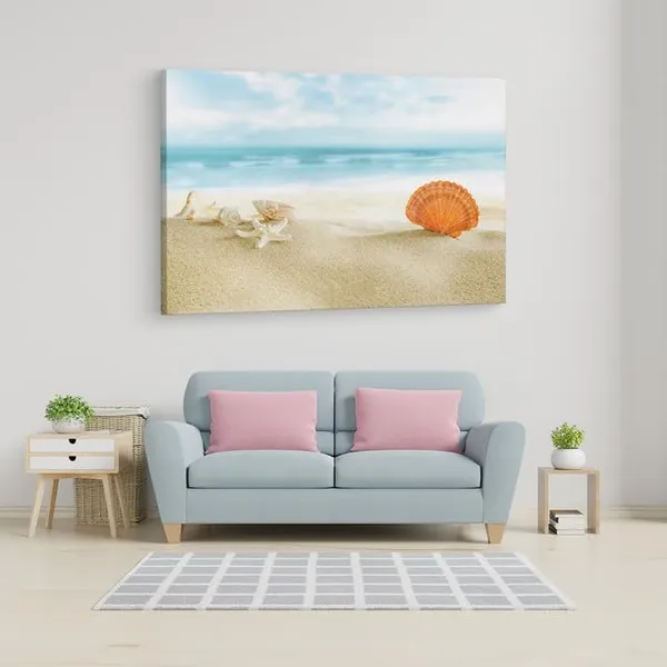 Multicolor_Beach_Beautiful_Shell,_Wooden_Framed_Canvas_Paintings_|_For_Home_Decor_|_Bedroom,_Living_Room,Wall_Decoration_|_Wall_Art_Painting,_Ct0710,_Size_16_X_24_In