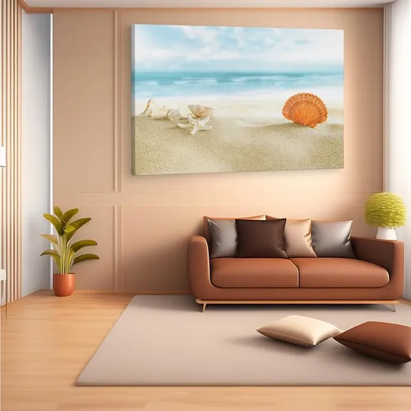 Multicolor_Beach_Beautiful_Shell,_Wooden_Framed_Canvas_Paintings_|_For_Home_Decor_|_Bedroom,_Living_Room,Wall_Decoration_|_Wall_Art_Painting,_Ct0710,_Size_16_X_24_In