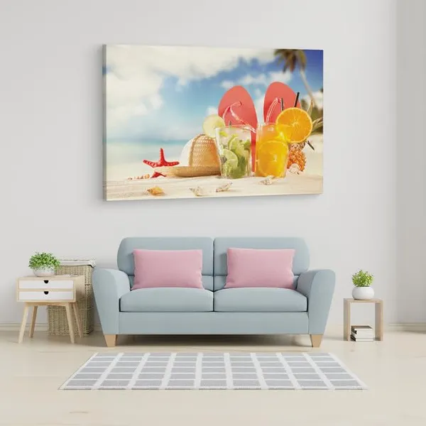 Multicolor_Tropical_Sunset_Fruit_Beach_Sand_Vacation,_Wooden_Framed_Canvas_Paintings_|_For_Home_Decor_|_Bedroom,_Living_Room,Wall_Decoration_|_Wall_Art_Painting,_Ct0714,_Size_16_X_24_In