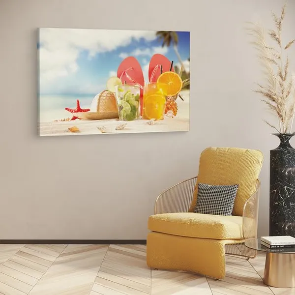 Multicolor_Tropical_Sunset_Fruit_Beach_Sand_Vacation,_Wooden_Framed_Canvas_Paintings_|_For_Home_Decor_|_Bedroom,_Living_Room,Wall_Decoration_|_Wall_Art_Painting,_Ct0714,_Size_16_X_24_In