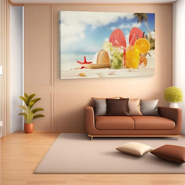 Multicolor_Tropical_Sunset_Fruit_Beach_Sand_Vacation,_Wooden_Framed_Canvas_Paintings_|_For_Home_Decor_|_Bedroom,_Living_Room,Wall_Decoration_|_Wall_Art_Painting,_Ct0714,_Size_16_X_24_In