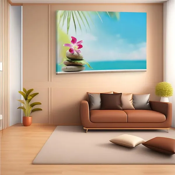 Multicolor_Beach_Spa_Beauty_Flowers_Stones,_Wooden_Framed_Canvas_Paintings_|_For_Home_Decor_|_Bedroom,_Living_Room,Wall_Decoration_|_Wall_Art_Painting,_Ct0716,_Size_16_X_24_In
