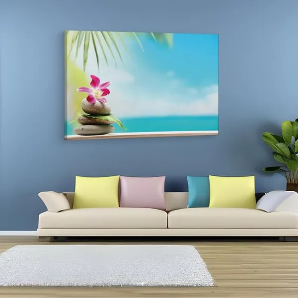 Multicolor_Beach_Spa_Beauty_Flowers_Stones,_Wooden_Framed_Canvas_Paintings_|_For_Home_Decor_|_Bedroom,_Living_Room,Wall_Decoration_|_Wall_Art_Painting,_Ct0716,_Size_16_X_24_In