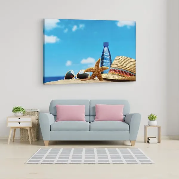 Multicolor_Cool_Summer,_Bottle,_Starfish,_Gat,_Sunglass,_Wooden_Framed_Canvas_Paintings_|_For_Home_Decor_|_Bedroom,_Living_Room,Wall_Decoration_|_Wall_Art_Painting,_Ct0720,_Size_16_X_24_In