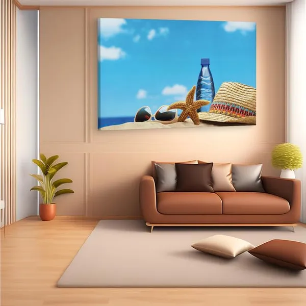 Multicolor_Cool_Summer,_Bottle,_Starfish,_Gat,_Sunglass,_Wooden_Framed_Canvas_Paintings_|_For_Home_Decor_|_Bedroom,_Living_Room,Wall_Decoration_|_Wall_Art_Painting,_Ct0720,_Size_16_X_24_In