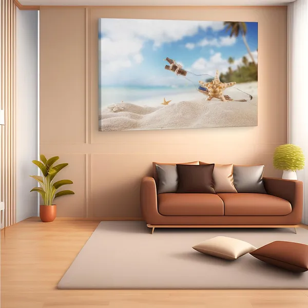 Multicolor_Closeup_View_Of_Bottle_Star_Shell,_Wooden_Framed_Canvas_Paintings_|_For_Home_Decor_|_Bedroom,_Living_Room,Wall_Decoration_|_Wall_Art_Painting,_Ct0721,_Size_16_X_24_In