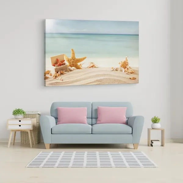 Multicolor_Beach_Sand_Starfish,_Wooden_Framed_Canvas_Paintings_|_For_Home_Decor_|_Bedroom,_Living_Room,Wall_Decoration_|_Wall_Art_Painting,_Ct0723,_Size_16_X_24_In