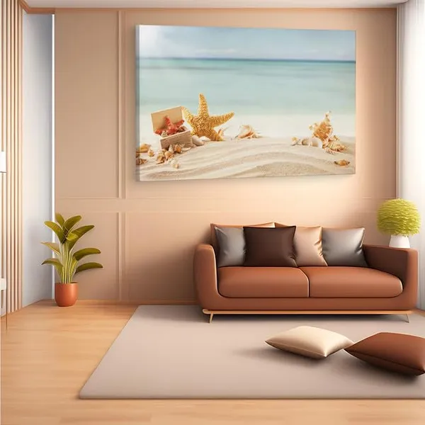 Multicolor_Beach_Sand_Starfish,_Wooden_Framed_Canvas_Paintings_|_For_Home_Decor_|_Bedroom,_Living_Room,Wall_Decoration_|_Wall_Art_Painting,_Ct0723,_Size_16_X_24_In