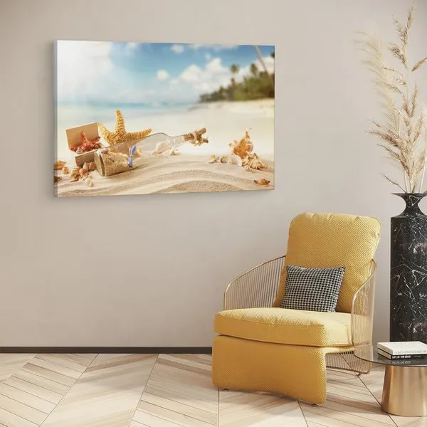Multicolor_Beach_Seashell_Bottle,_Wooden_Framed_Canvas_Paintings_|_For_Home_Decor_|_Bedroom,_Living_Room,Wall_Decoration_|_Wall_Art_Painting,_Ct0726,_Size_16_X_24_In