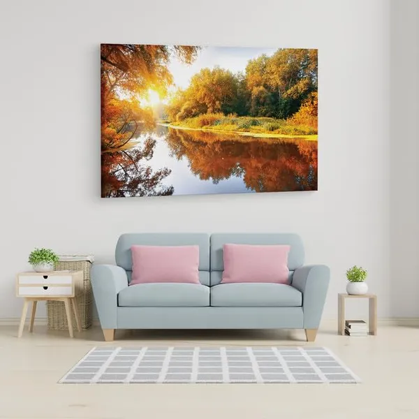 Multicolor_Autumn_Trees_Lake_Bright_Sun,_Wooden_Framed_Canvas_Paintings_|_For_Home_Decor_|_Bedroom,_Living_Room,Wall_Decoration_|_Wall_Art_Painting,_Ct0799,_Size_16_X_24_In