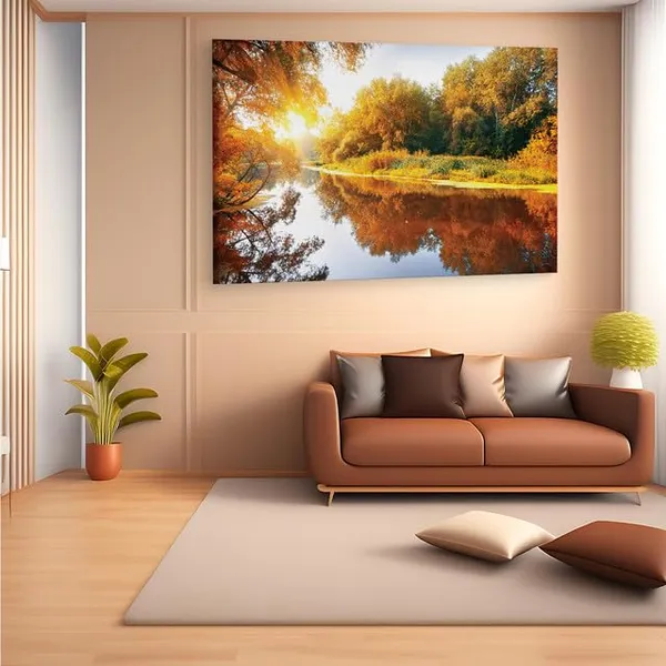 Multicolor_Autumn_Trees_Lake_Bright_Sun,_Wooden_Framed_Canvas_Paintings_|_For_Home_Decor_|_Bedroom,_Living_Room,Wall_Decoration_|_Wall_Art_Painting,_Ct0799,_Size_16_X_24_In