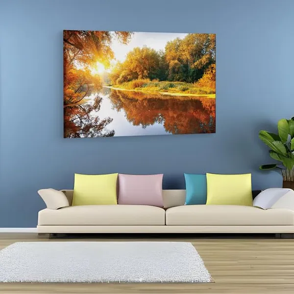 Multicolor_Autumn_Trees_Lake_Bright_Sun,_Wooden_Framed_Canvas_Paintings_|_For_Home_Decor_|_Bedroom,_Living_Room,Wall_Decoration_|_Wall_Art_Painting,_Ct0799,_Size_16_X_24_In
