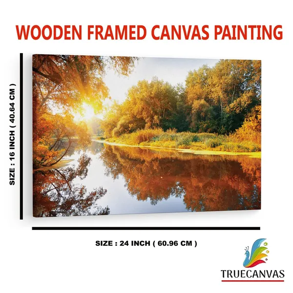Multicolor_Autumn_Trees_Lake_Bright_Sun,_Wooden_Framed_Canvas_Paintings_|_For_Home_Decor_|_Bedroom,_Living_Room,Wall_Decoration_|_Wall_Art_Painting,_Ct0799,_Size_16_X_24_In